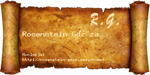 Rosenstein Géza névjegykártya