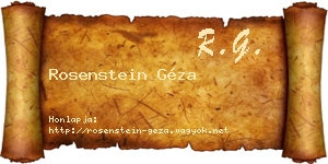 Rosenstein Géza névjegykártya